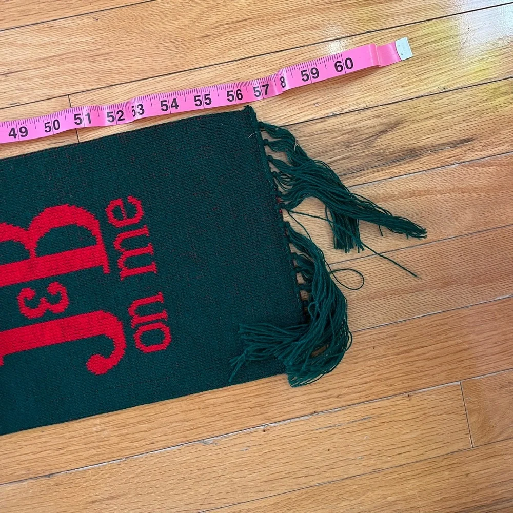 VTG J&B Scotch Whisky Promo Scarf Red Green Fringe Christmas Scotland NWOT Party
